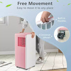 Climatiseur Portable Costway 7100 BTU (10000 BTU ASHARE) Unité AC 3-en-1 avec Refroidissement Déshumidification Ventilation Mode Veille