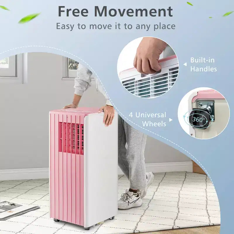 Climatiseur Portable Costway 7100 BTU (10000 BTU ASHARE) Unité AC 3-en-1 avec Refroidissement Déshumidification Ventilation Mode Veille