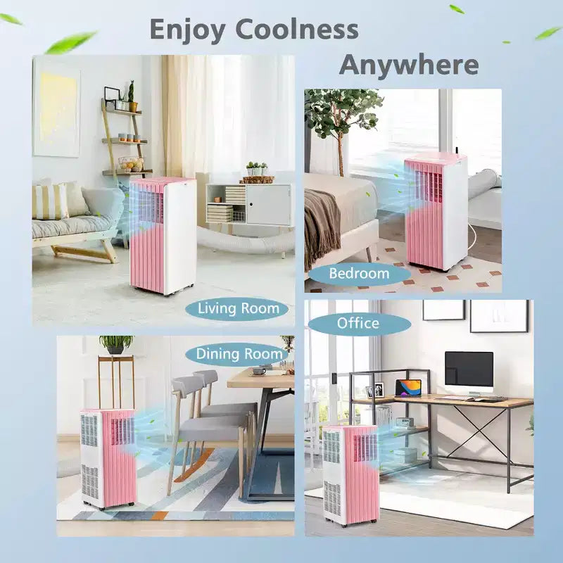 Climatiseur Portable Costway 7100 BTU (10000 BTU ASHARE) Unité AC 3-en-1 avec Refroidissement Déshumidification Ventilation Mode Veille