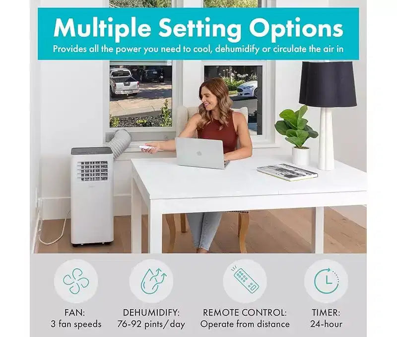 Climatiseur portable SereneLife 8 000 BTU avec Wi-Fi, déshumidificateur et ventilateur