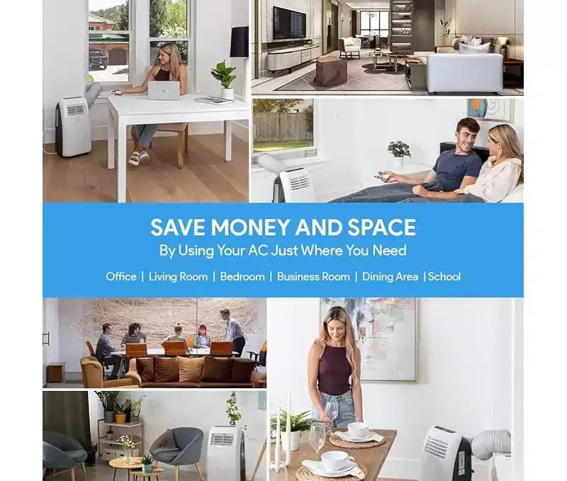SereneLife 12 000 BTU Climatiseur Portable 3-en-1, Déshumidificateur