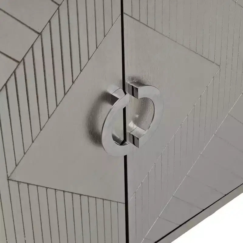 Aparador blanco de 4 puertas con patas de pino, armario de almacenamiento
