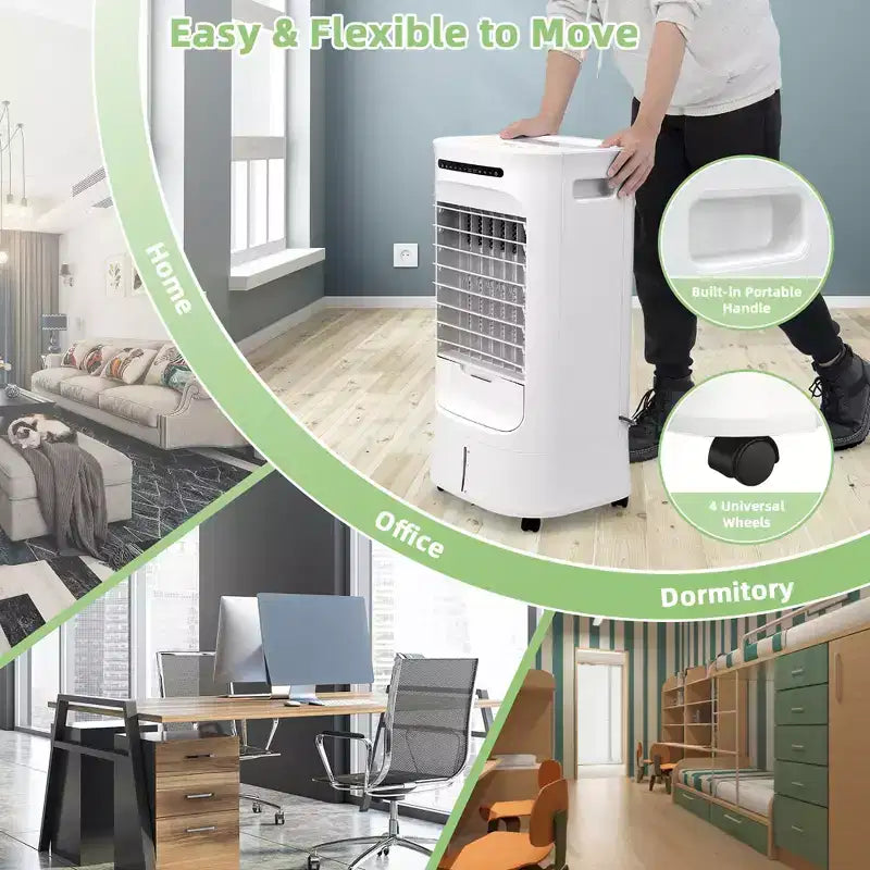 Refroidisseur d'air par évaporation Costway 4-en-1 avec humidificateur portable, minuterie, 3 modes et vitesses