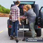 Carrito de Compras Plegable Negro / Plateado con Ruedas Giratorias – 1 Persona