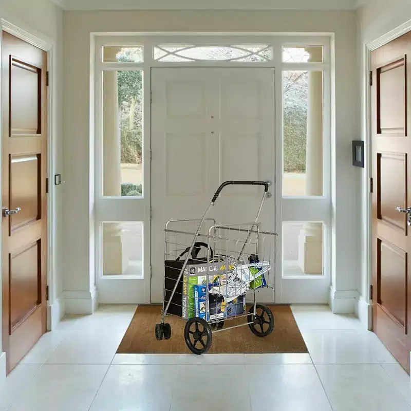 Carrito de Compras Plegable Negro / Plateado con Ruedas Giratorias – 1 Persona