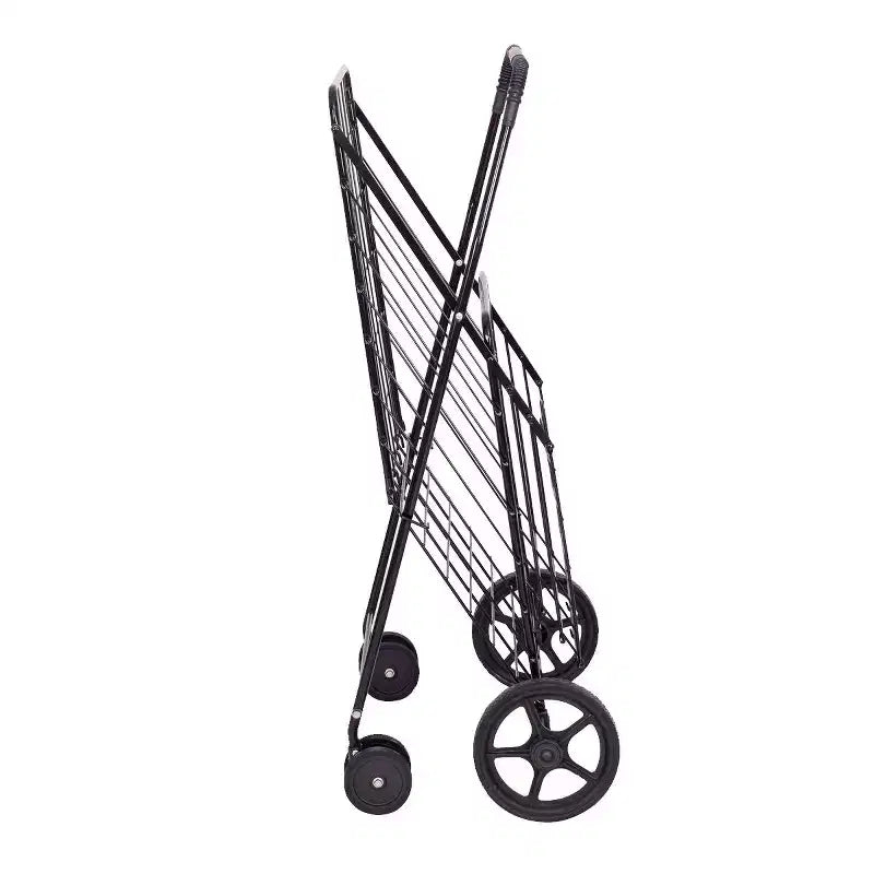 Carrito de Compras Plegable Negro / Plateado con Ruedas Giratorias – 1 Persona