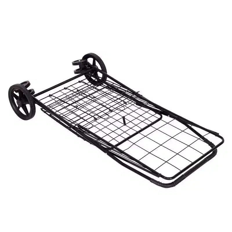 Carrito de Compras Plegable Negro / Plateado con Ruedas Giratorias – 1 Persona
