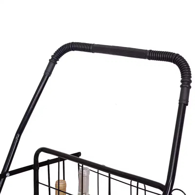 Carrito de Compras Plegable Negro / Plateado con Ruedas Giratorias – 1 Persona