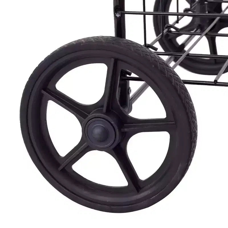 Carrito de Compras Plegable Negro / Plateado con Ruedas Giratorias – 1 Persona