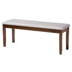 Juego de comedor moderno de tela y madera para 6 personas – 4 sillas + banco + mesa
