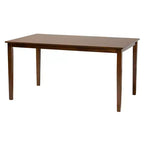 Juego de comedor moderno de tela y madera para 6 personas – 4 sillas + banco + mesa