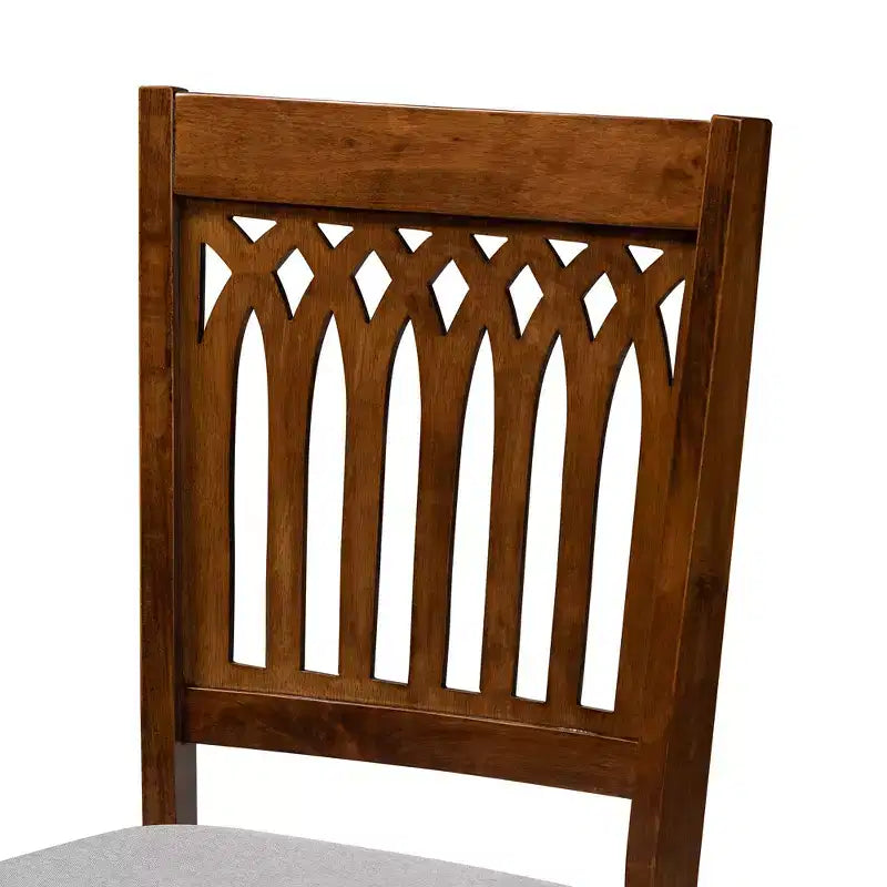 Juego de comedor moderno de tela y madera para 6 personas – 4 sillas + banco + mesa