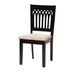 Juego de comedor moderno de tela y madera para 6 personas – 4 sillas + banco + mesa