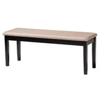 Juego de comedor moderno de tela y madera para 6 personas – 4 sillas + banco + mesa