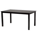 Juego de comedor moderno de tela y madera para 6 personas – 4 sillas + banco + mesa