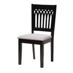 Juego de comedor moderno de tela y madera para 6 personas – 4 sillas + banco + mesa