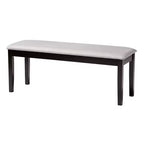 Juego de comedor moderno de tela y madera para 6 personas – 4 sillas + banco + mesa