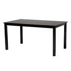 Juego de comedor moderno de tela y madera para 6 personas – 4 sillas + banco + mesa