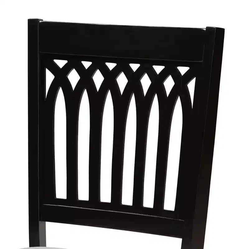 Juego de comedor moderno de tela y madera para 6 personas – 4 sillas + banco + mesa