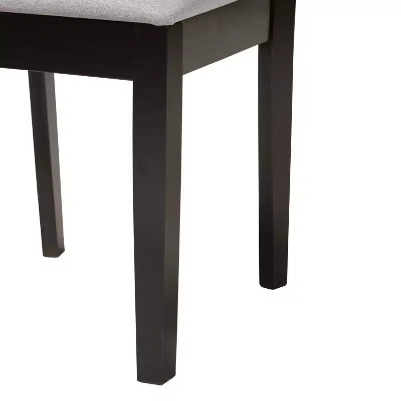 Juego de comedor moderno de tela y madera para 6 personas – 4 sillas + banco + mesa