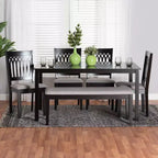 Baxton Studio Genesis Modern Fabric Wood Dining Set