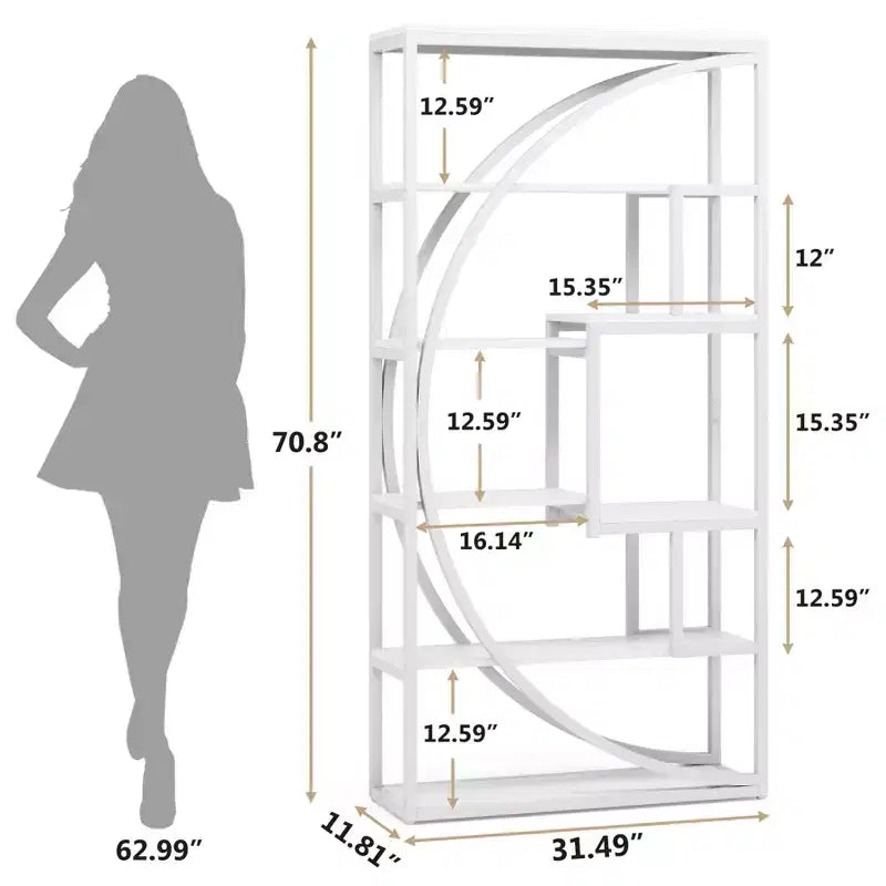 Estantería de 5 niveles de 180 cm de alto, marrón rústico/blanco, 1 ud./2 uds.