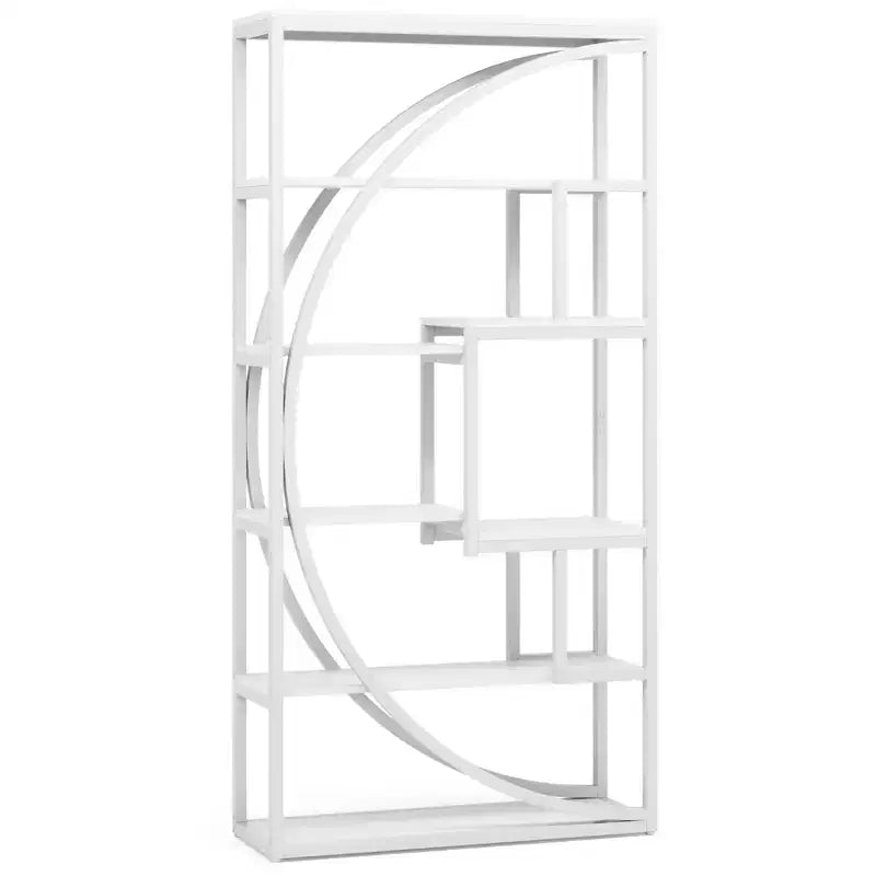 Estantería de 5 niveles de 180 cm de alto, marrón rústico/blanco, 1 ud./2 uds.