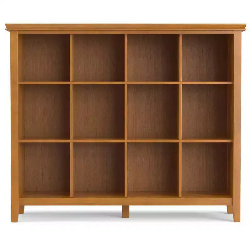 Unidad de almacenamiento de estantería abierta de 12 cubos miel/marrón rojizo