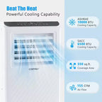 Costway Climatiseur portable 6 500 BTU (10 000 BTU ASHRAE) Refroidisseur d'air déshumidificateur ventilateur 3-en-1 avec minuterie 24h