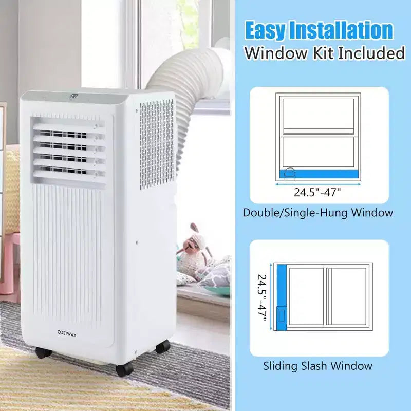 Climatiseur portable Costway 6500 BTU (10000 BTU ASHRAE) 3-en-1 avec déshumidificateur