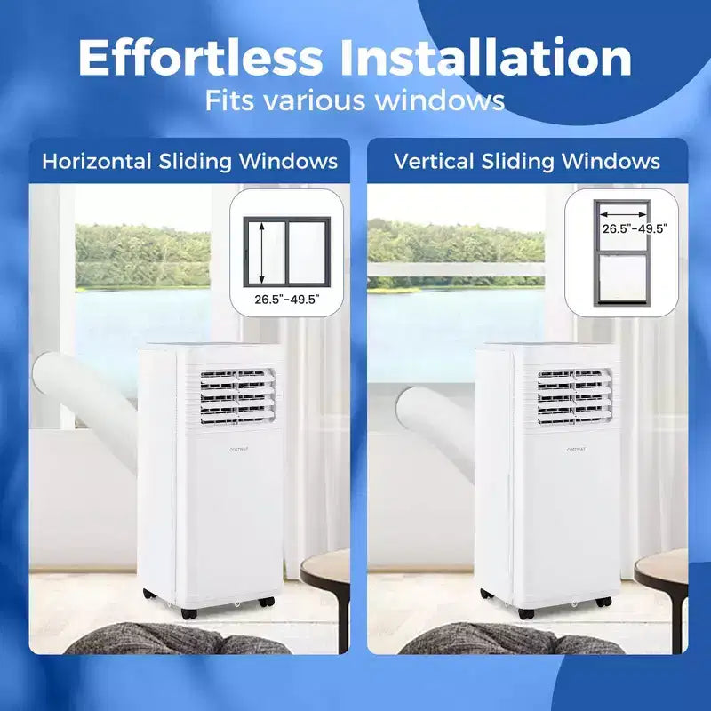 Climatiseur portable Costway 9000 BTU 3 en 1 avec ventilateur, déshumidificateur et mode veille 6250 BTU (9000 BTU ASHRAE)