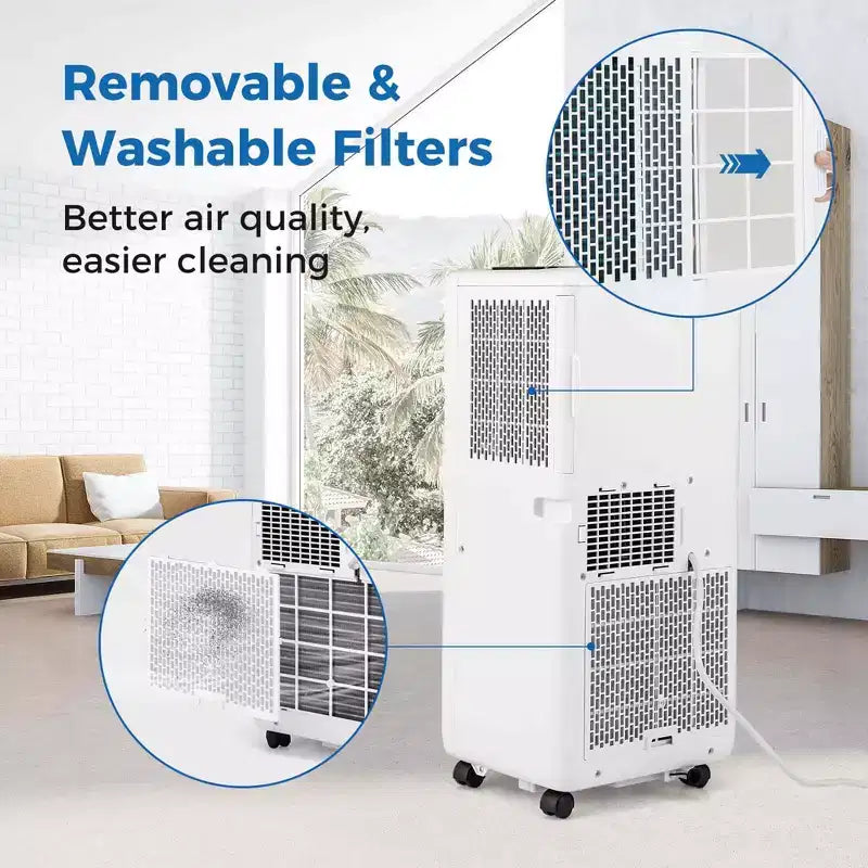 Climatiseur Portable Costway 8000 BTU 3-en-1 Refroidisseur d'air avec Ventilateur et Déshumidificateur 5000 BTU (8000 BTU ASHRAE)