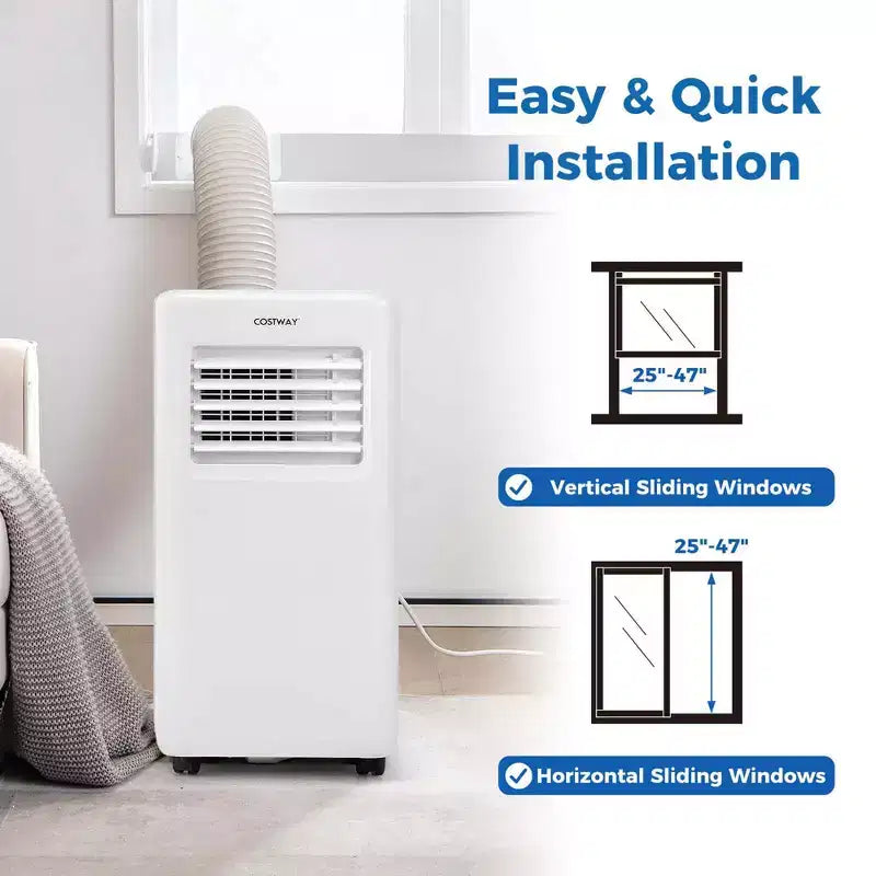 Climatiseur Portable Costway 8000 BTU 3-en-1 Refroidisseur d'air avec Ventilateur et Déshumidificateur 5000 BTU (8000 BTU ASHRAE)