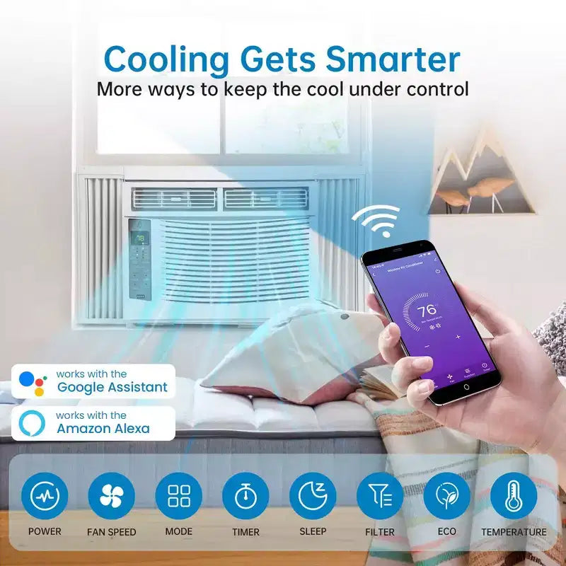 Climatiseur de fenêtre 5000 BTU, unité de climatisation de fenêtre avec commandes mécaniques faciles à utiliser