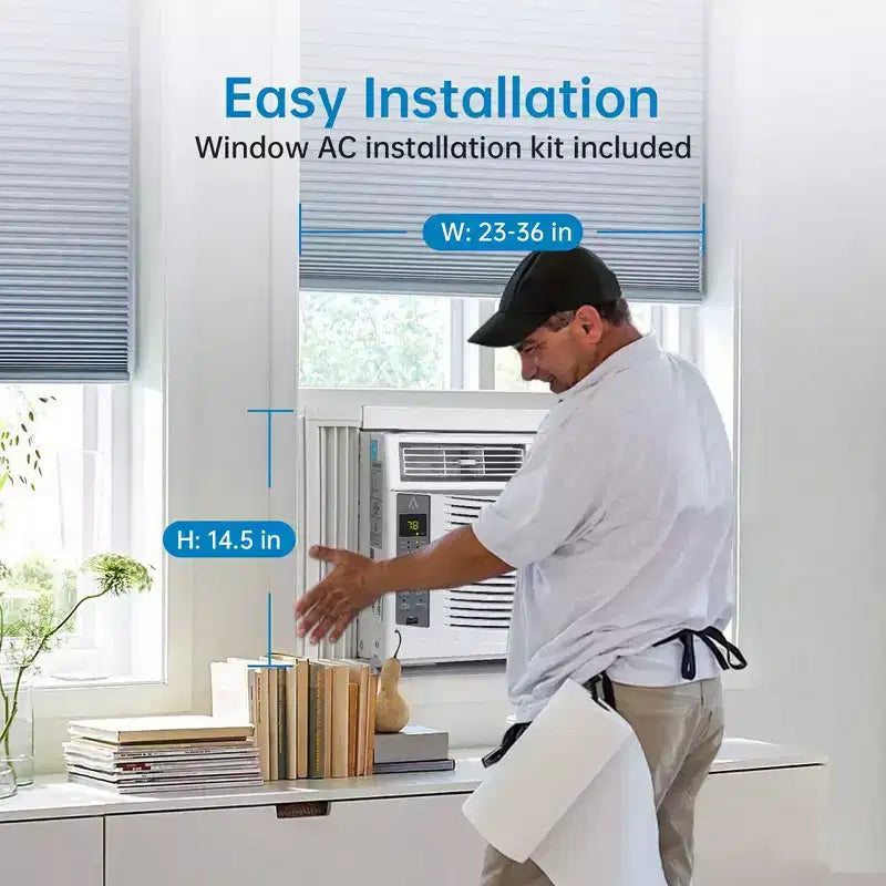 Climatiseur de fenêtre 5000 BTU, unité de climatisation de fenêtre avec commandes mécaniques faciles à utiliser