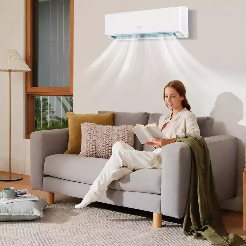 Climatiseur et Chauffage Mini Split Costway 12000 BTU avec Wifi et Pompe à Chaleur Noir/Blanc