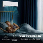 Climatiseur et Chauffage Mini Split Costway 12000 BTU avec Wifi et Pompe à Chaleur Noir/Blanc