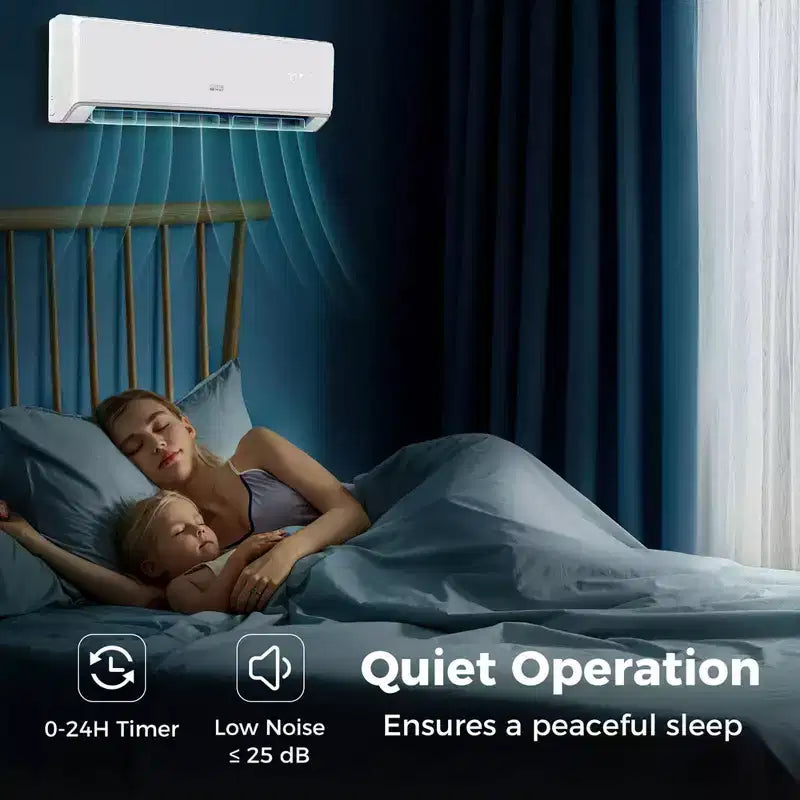 Climatiseur et Chauffage Mini Split Costway 12000 BTU avec Wifi et Pompe à Chaleur Noir/Blanc