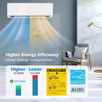 Climatiseur et Chauffage Mini Split Costway 12000 BTU avec Wifi et Pompe à Chaleur Noir/Blanc