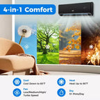 Climatiseur et Chauffage Mini Split Costway 12000 BTU avec Wifi et Pompe à Chaleur Noir/Blanc