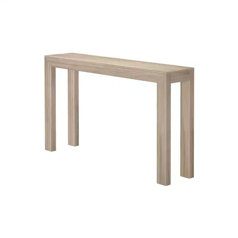 Mesa consola de 56", madera maciza, estilo estrecho moderno, negro / rubio / nogal americano