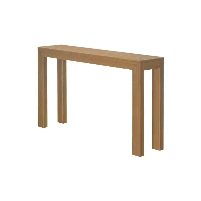 Mesa consola de 56", madera maciza, estilo estrecho moderno, negro / rubio / nogal americano