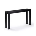 Mesa consola de 56", madera maciza, estilo estrecho moderno, negro / rubio / nogal americano