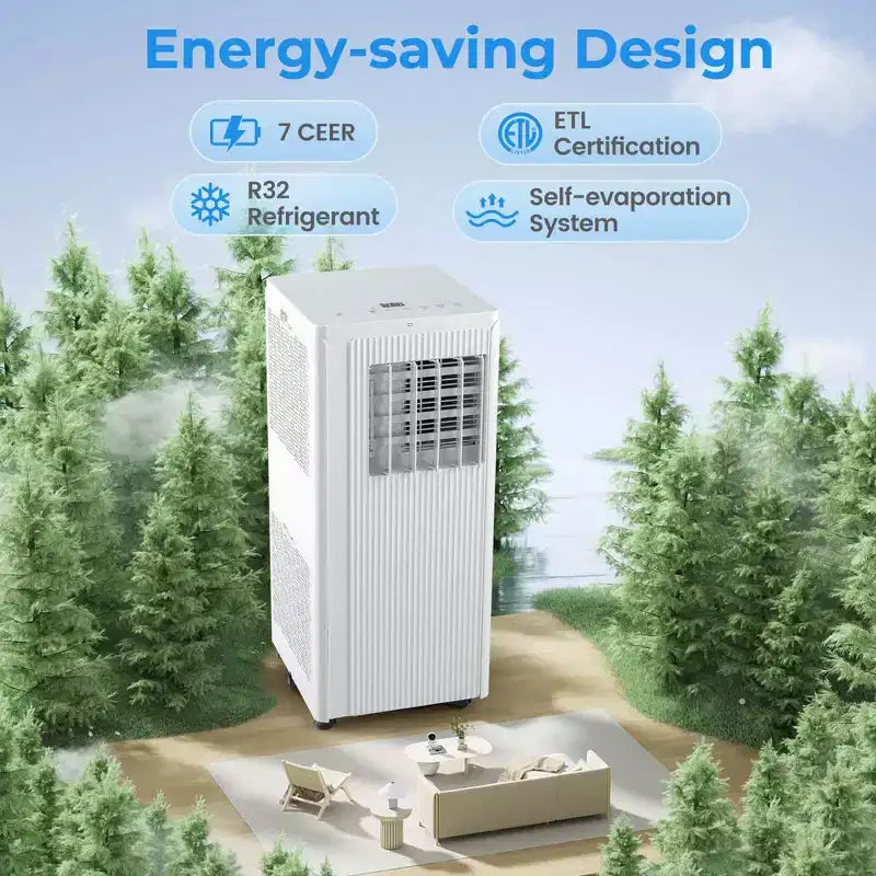 Costway Climatiseur portable 3-en-1 7100 BTU (10000 BTU ASHRAE) avec déshumidificateur, mode froid et ventilateur