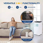 Climatiseur portable SereneLife SLACP803 avec déshumidificateur et ventilateur, 8000 BTU (blanc et noir)