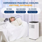 Climatiseur portable SereneLife SLACP803 avec déshumidificateur et ventilateur, 8000 BTU (blanc et noir)