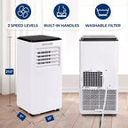 Climatiseur portable SereneLife SLACP803 avec déshumidificateur et ventilateur, 8000 BTU (blanc et noir)