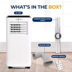 Climatiseur portable SereneLife SLACP803 avec déshumidificateur et ventilateur, 8000 BTU (blanc et noir)