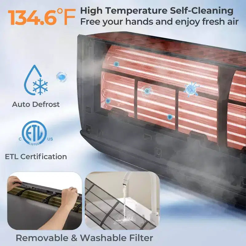 Climatiseur et Chauffage Mini Split Costway 18000 BTU avec Pompe à Chaleur