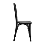 Silla de comedor de madera maciza negra/nogal americano/blanca, apilable, para 1 persona
